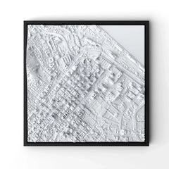 3D gedrucktes Stadtmodell Kapstadt eingerahmt für deine Wand - CraftedCity