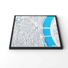 3D gedrucktes Stadtmodell Köln eingerahmt für deine Wand - CraftedCity