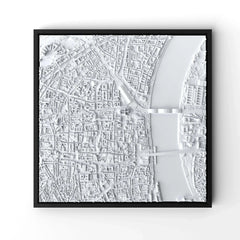 3D gedrucktes Stadtmodell Köln eingerahmt für deine Wand - CraftedCity