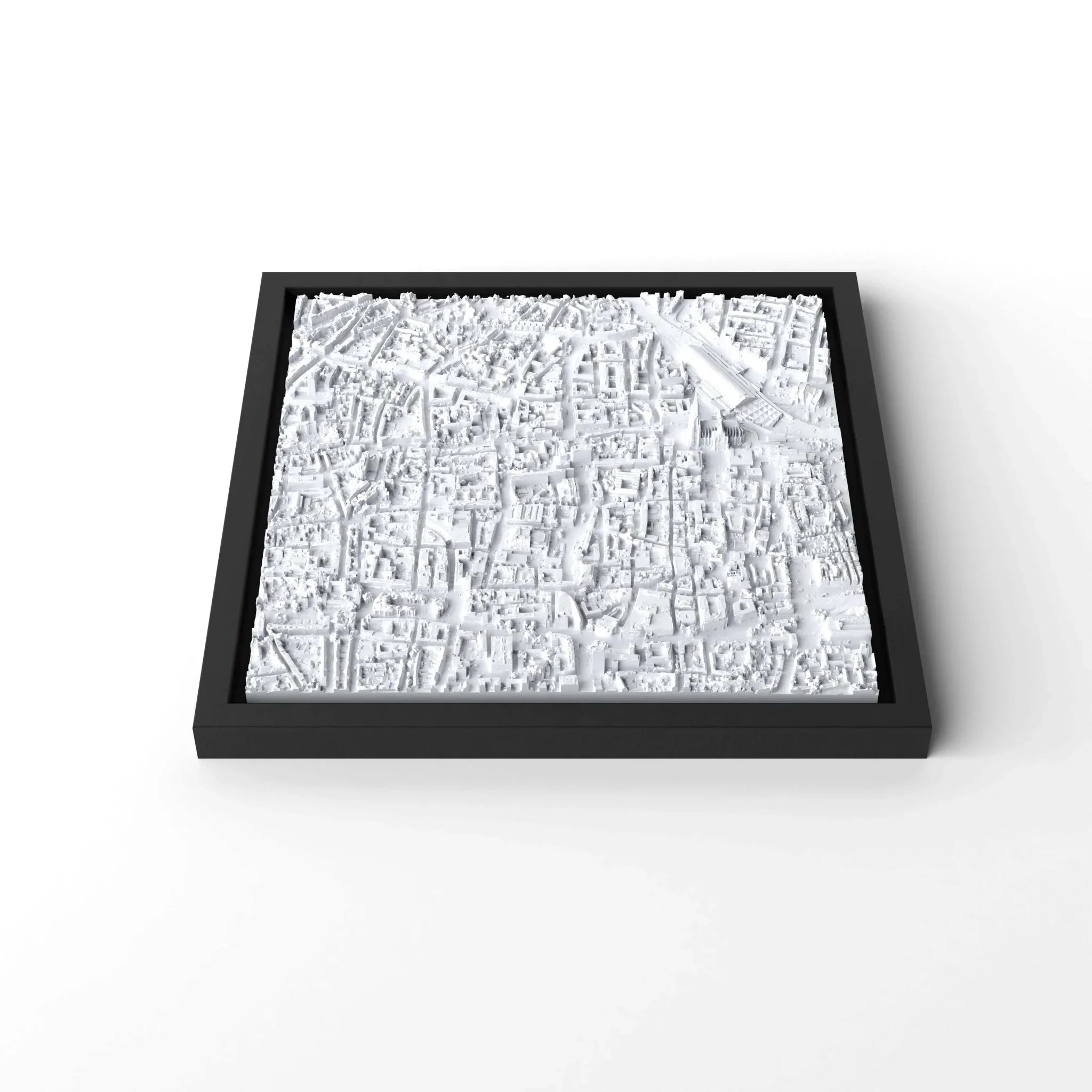 3D gedrucktes Stadtmodell Köln eingerahmt für deine Wand - CraftedCity