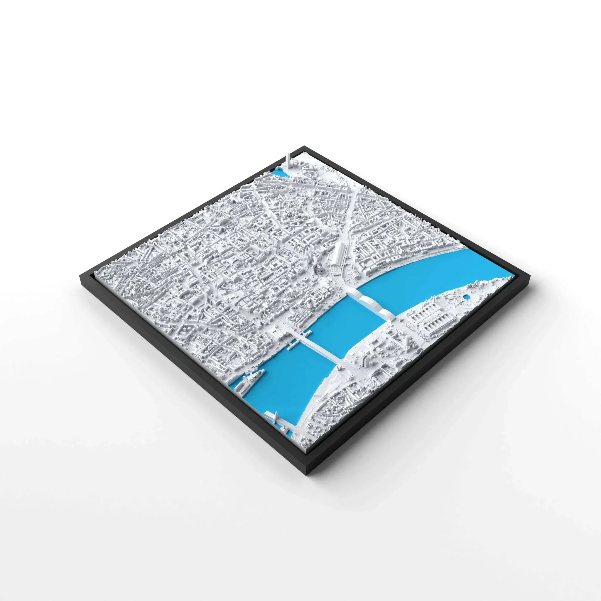 3D gedrucktes Stadtmodell Köln eingerahmt für deine Wand - CraftedCity