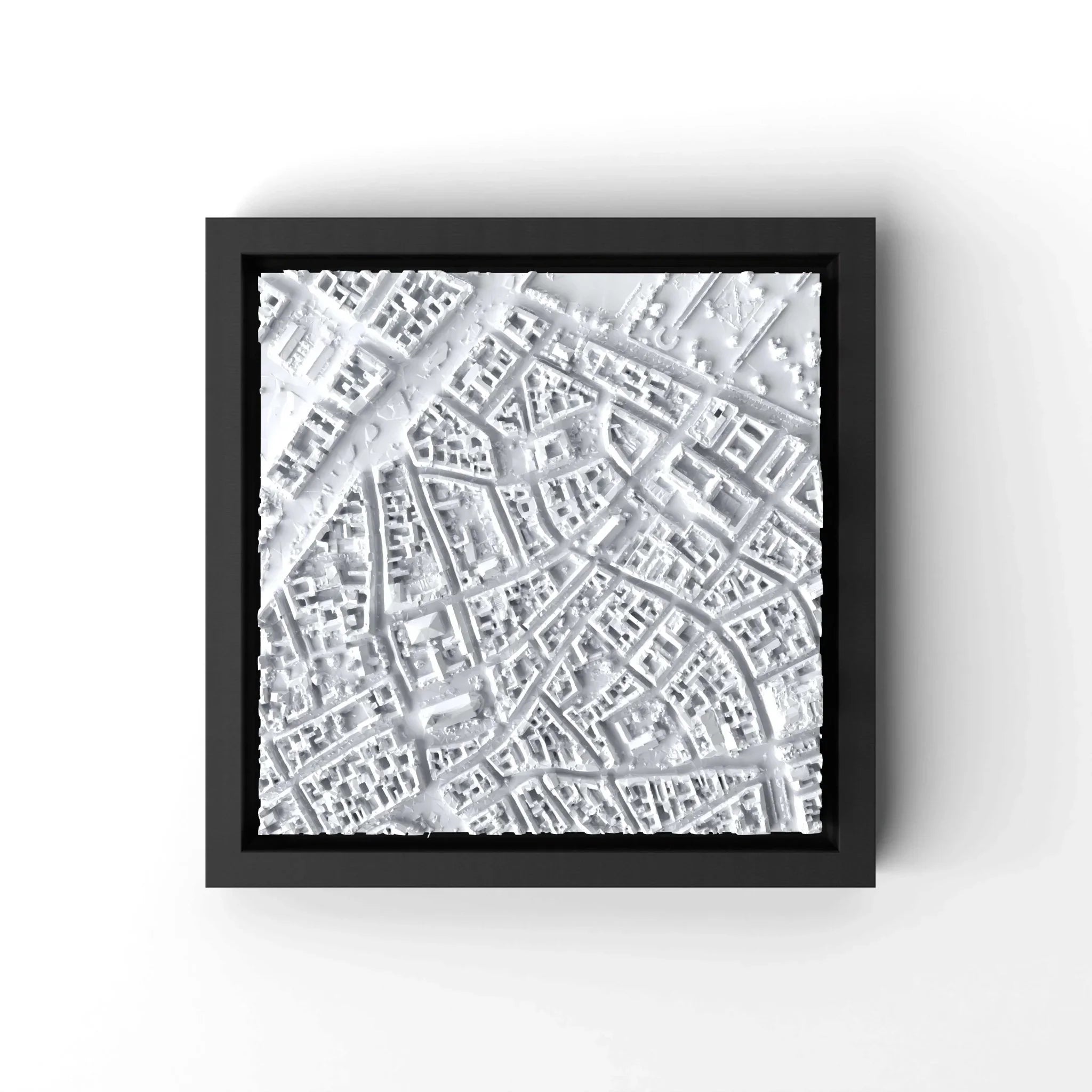 3D gedrucktes Stadtmodell Kopenhagen eingerahmt für deine Wand - CraftedCity