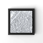 3D gedrucktes Stadtmodell Kopenhagen eingerahmt für deine Wand - CraftedCity