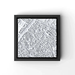 3D gedrucktes Stadtmodell Kopenhagen eingerahmt für deine Wand - CraftedCity
