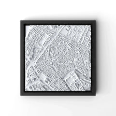 3D gedrucktes Stadtmodell Kopenhagen eingerahmt für deine Wand - CraftedCity
