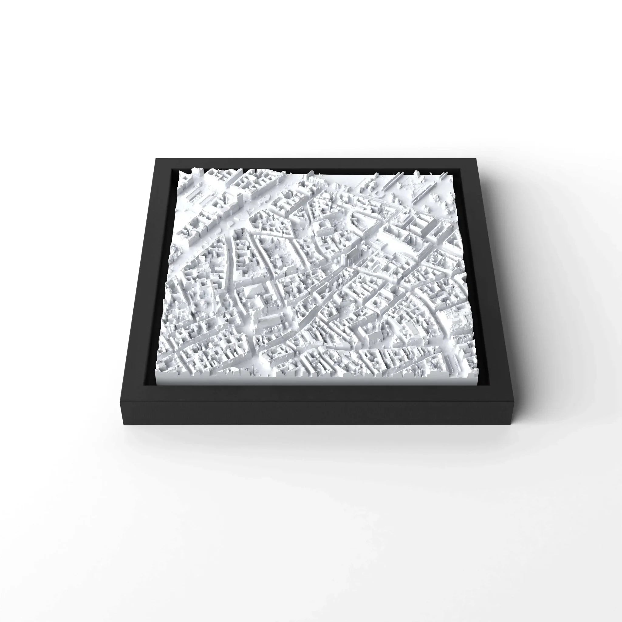 3D gedrucktes Stadtmodell Kopenhagen eingerahmt für deine Wand - CraftedCity