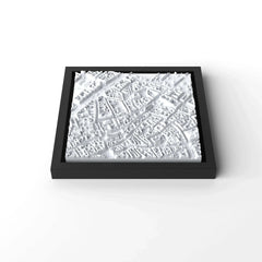 3D gedrucktes Stadtmodell Kopenhagen eingerahmt für deine Wand - CraftedCity