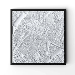 3D gedrucktes Stadtmodell Kopenhagen eingerahmt für deine Wand - CraftedCity
