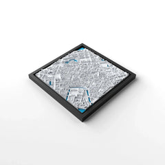 3D gedrucktes Stadtmodell Kopenhagen eingerahmt für deine Wand - CraftedCity