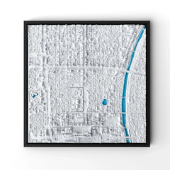 3D gedrucktes Stadtmodell Kyoto eingerahmt für deine Wand - CraftedCity