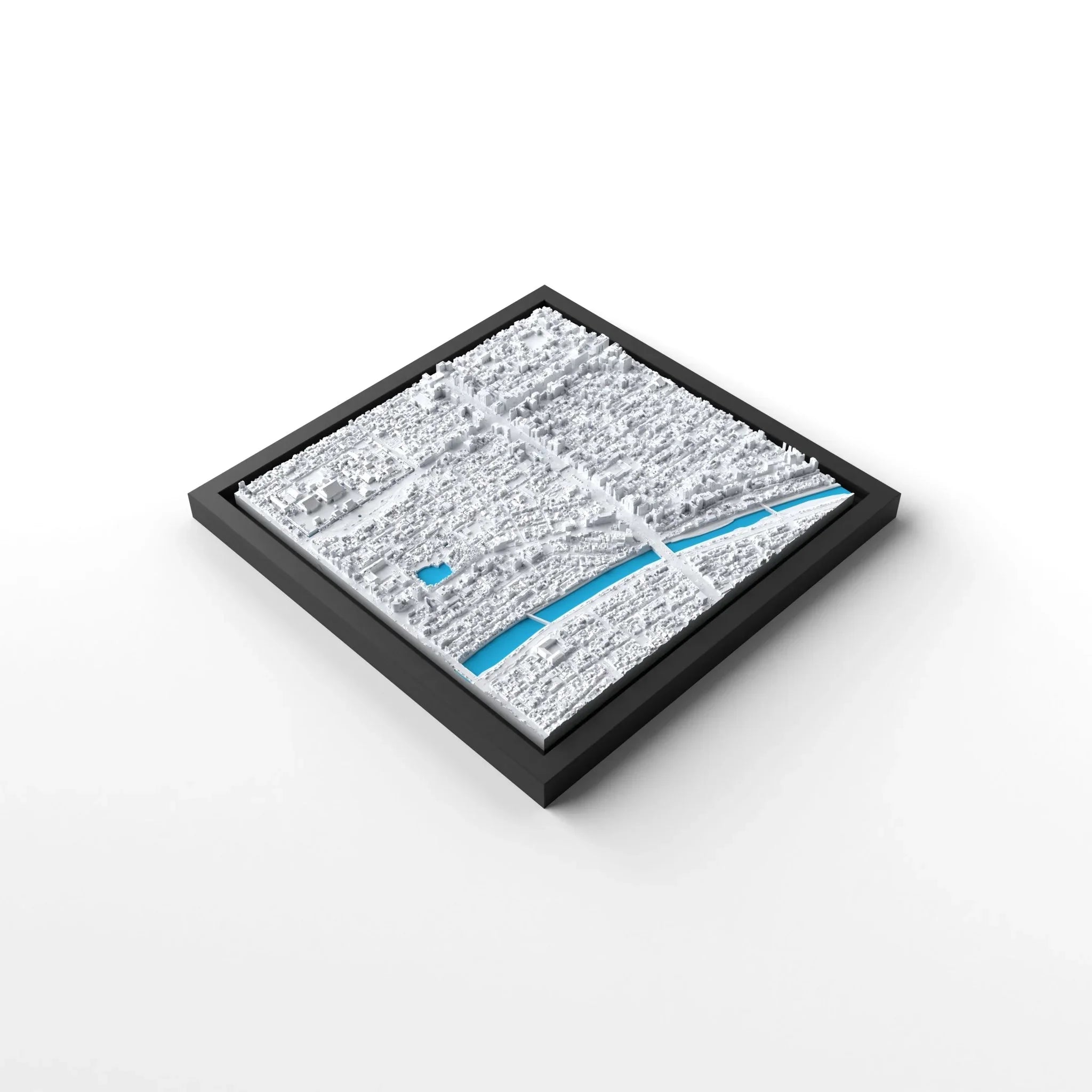 3D gedrucktes Stadtmodell Kyoto eingerahmt für deine Wand - CraftedCity