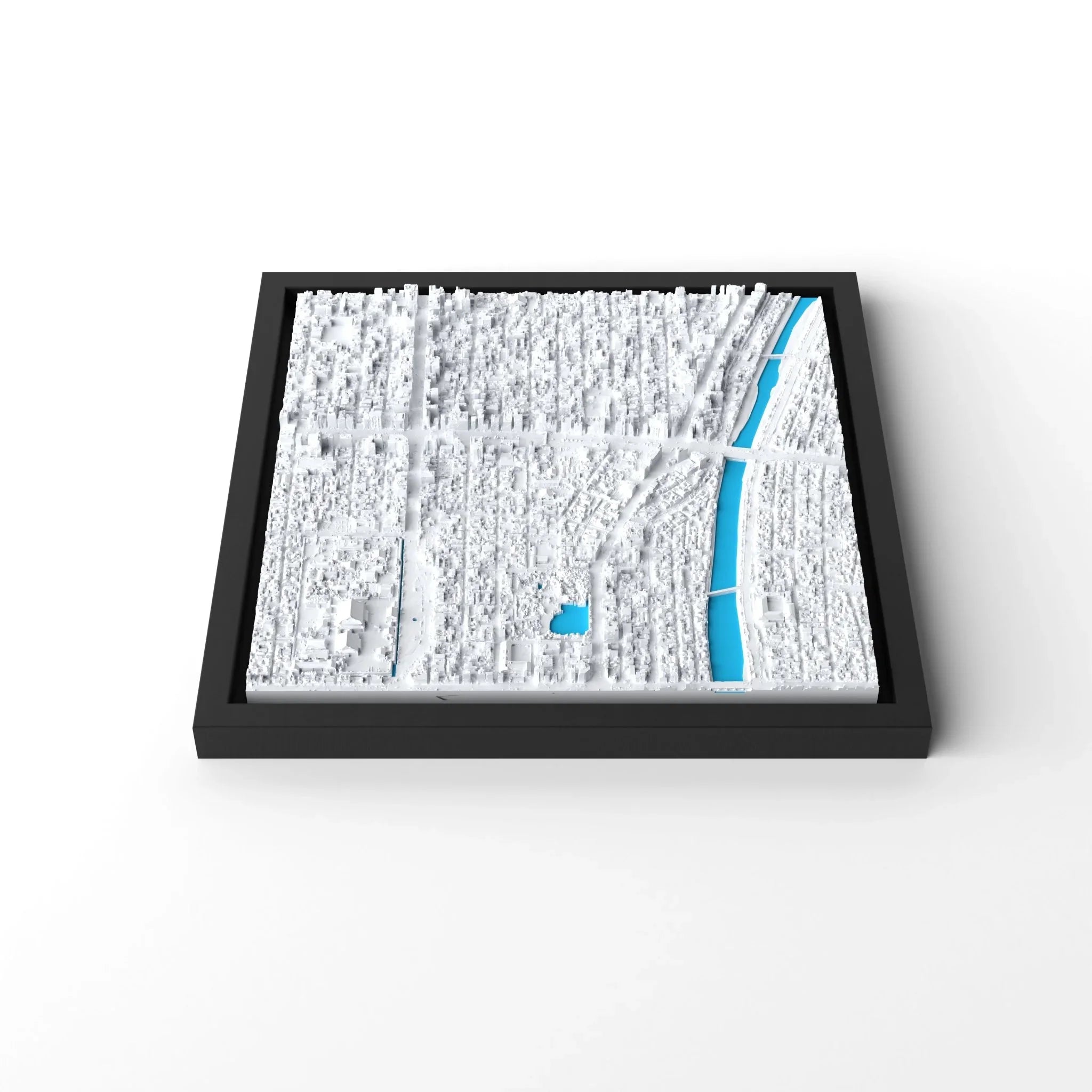 3D gedrucktes Stadtmodell Kyoto eingerahmt für deine Wand - CraftedCity