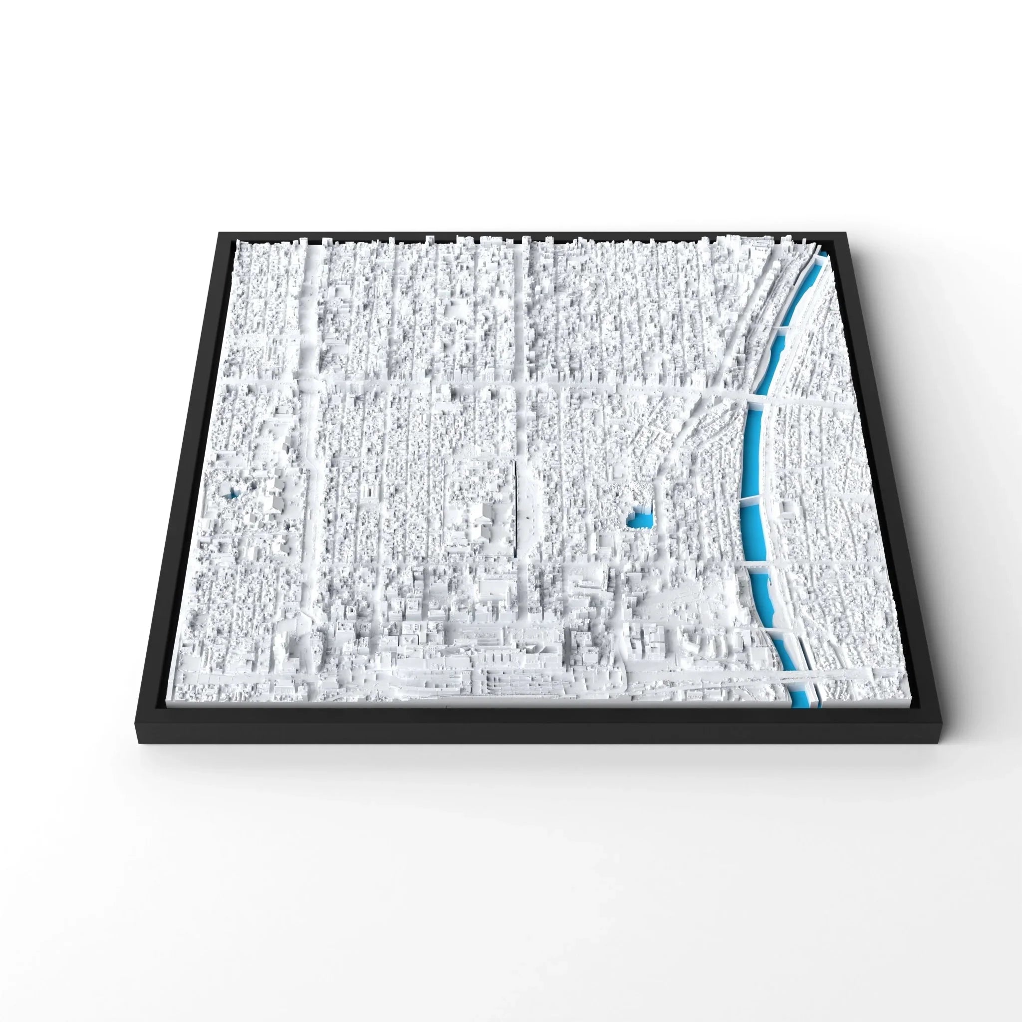 3D gedrucktes Stadtmodell Kyoto eingerahmt für deine Wand - CraftedCity
