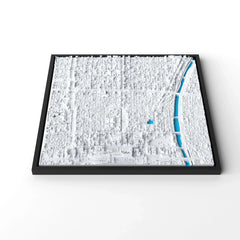 3D gedrucktes Stadtmodell Kyoto eingerahmt für deine Wand - CraftedCity