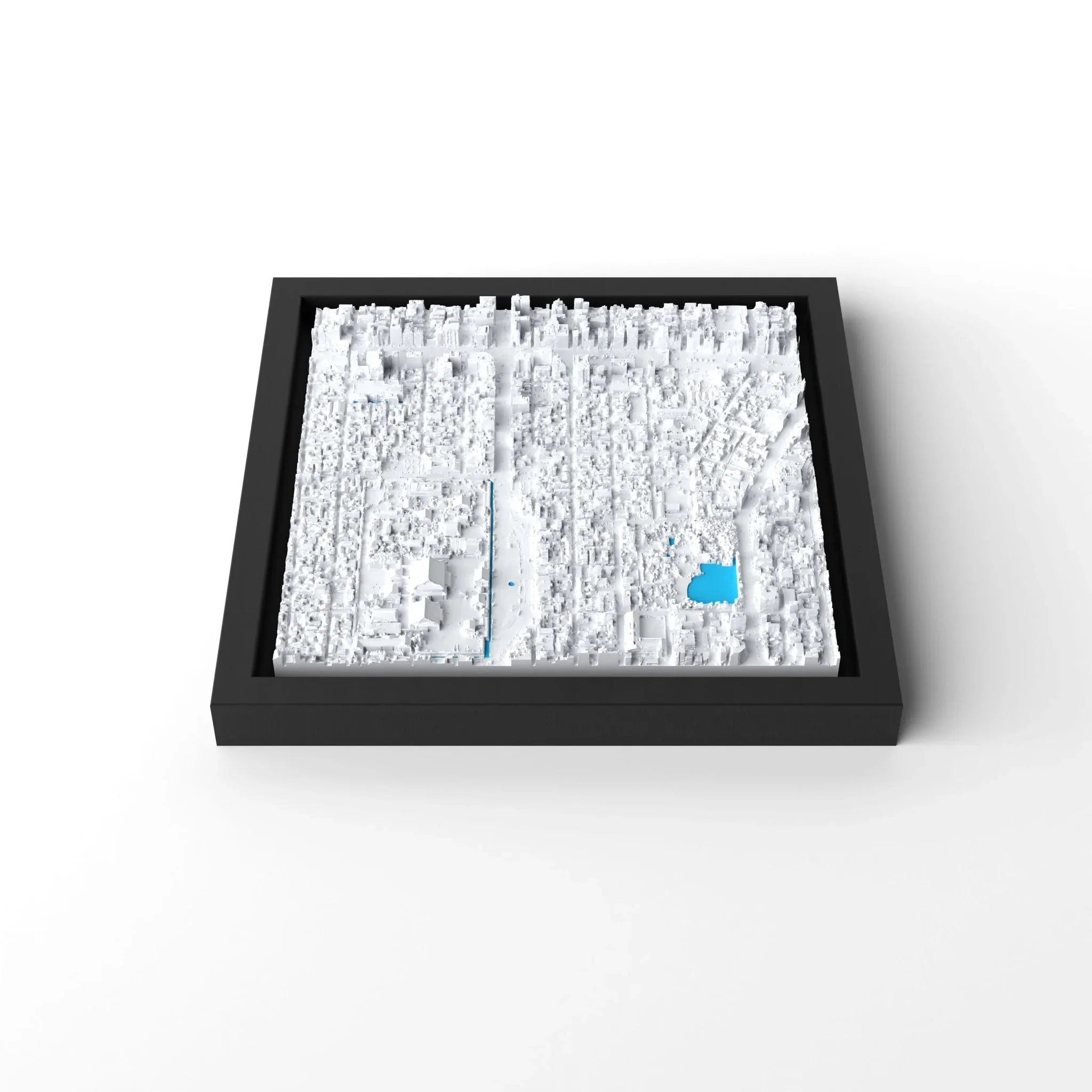 3D gedrucktes Stadtmodell Kyoto eingerahmt für deine Wand - CraftedCity