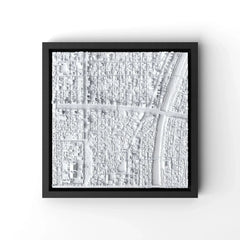 3D gedrucktes Stadtmodell Kyoto eingerahmt für deine Wand - CraftedCity