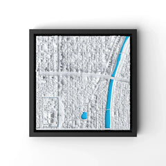 3D gedrucktes Stadtmodell Kyoto eingerahmt für deine Wand - CraftedCity