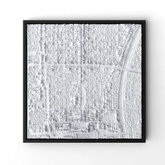 3D gedrucktes Stadtmodell Kyoto eingerahmt für deine Wand - CraftedCity