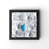 3D gedrucktes Stadtmodell Las Vegas eingerahmt für deine Wand - CraftedCity