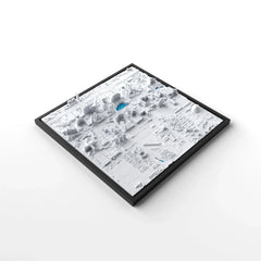 3D gedrucktes Stadtmodell Las Vegas eingerahmt für deine Wand - CraftedCity