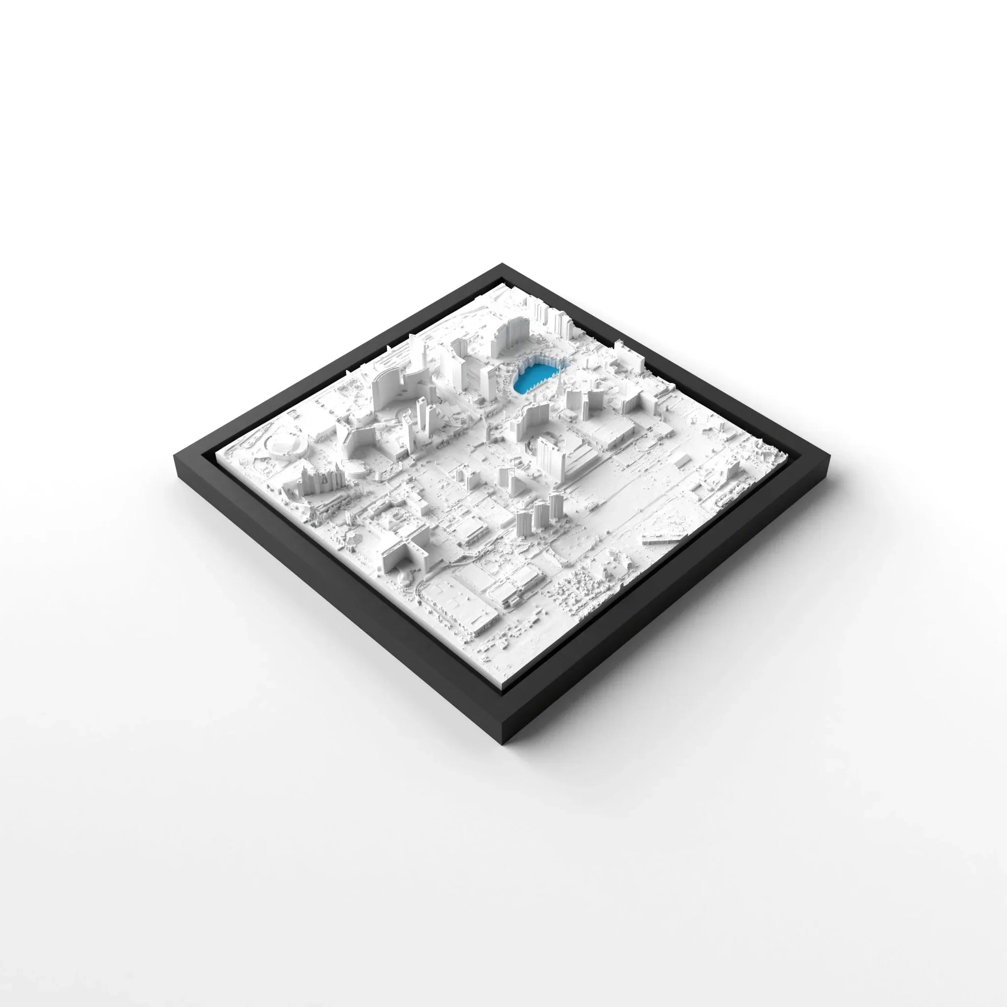 3D gedrucktes Stadtmodell Las Vegas eingerahmt für deine Wand - CraftedCity