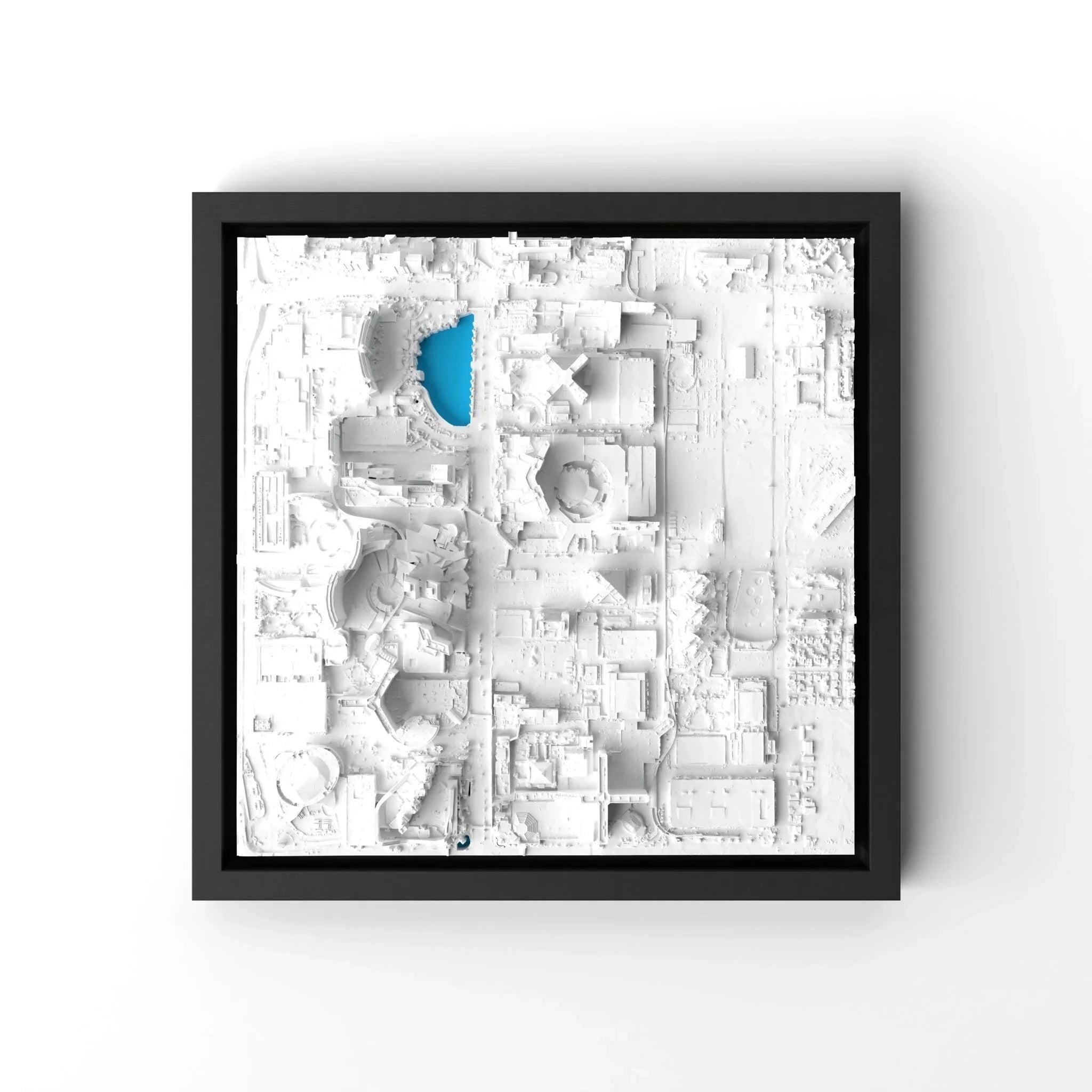 3D gedrucktes Stadtmodell Las Vegas eingerahmt für deine Wand - CraftedCity