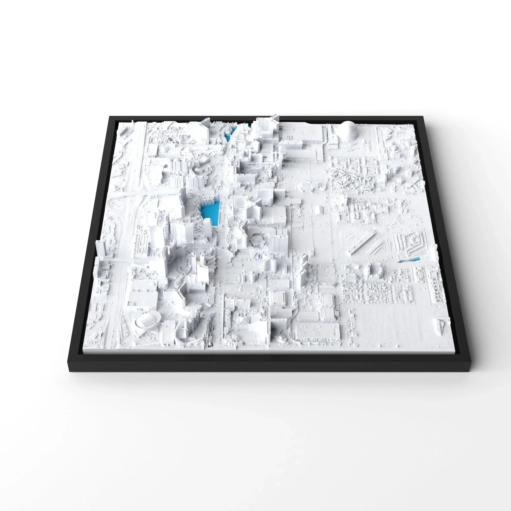 3D gedrucktes Stadtmodell Las Vegas eingerahmt für deine Wand - CraftedCity