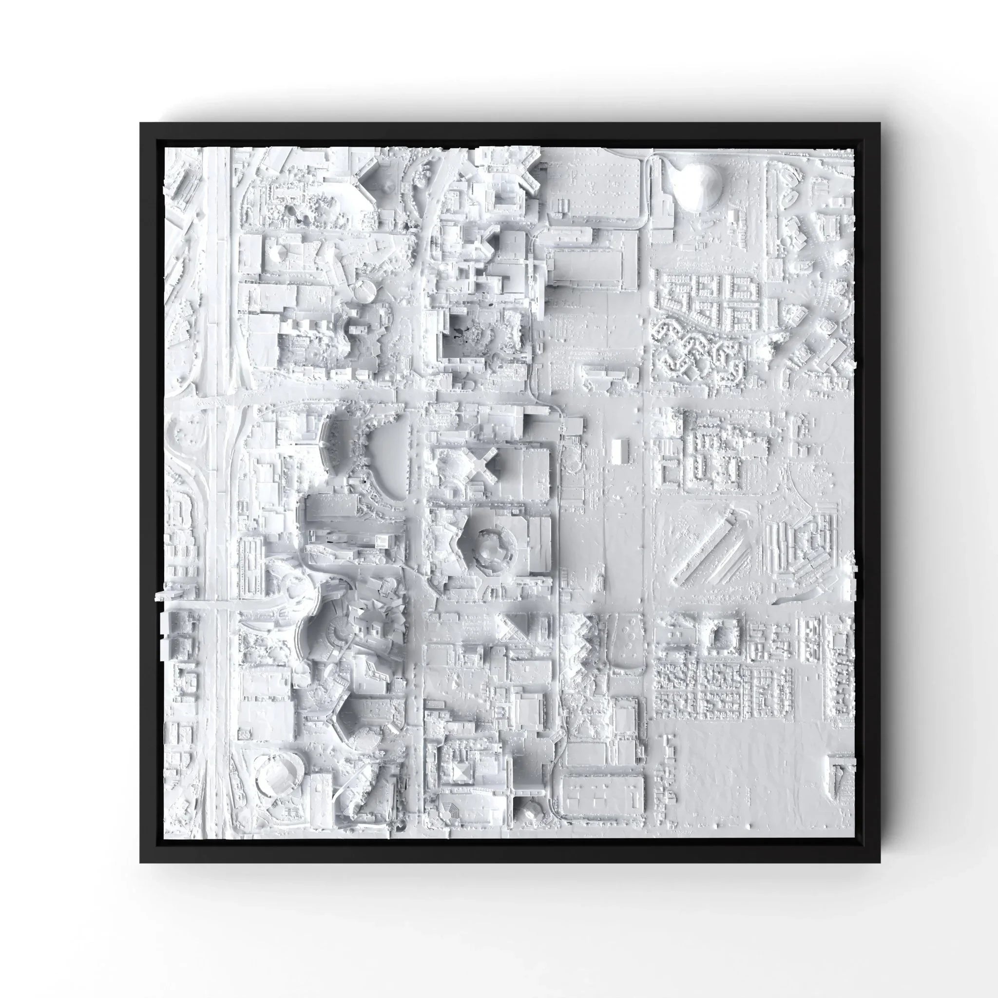 3D gedrucktes Stadtmodell Las Vegas eingerahmt für deine Wand - CraftedCity