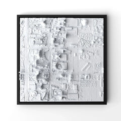 3D gedrucktes Stadtmodell Las Vegas eingerahmt für deine Wand - CraftedCity