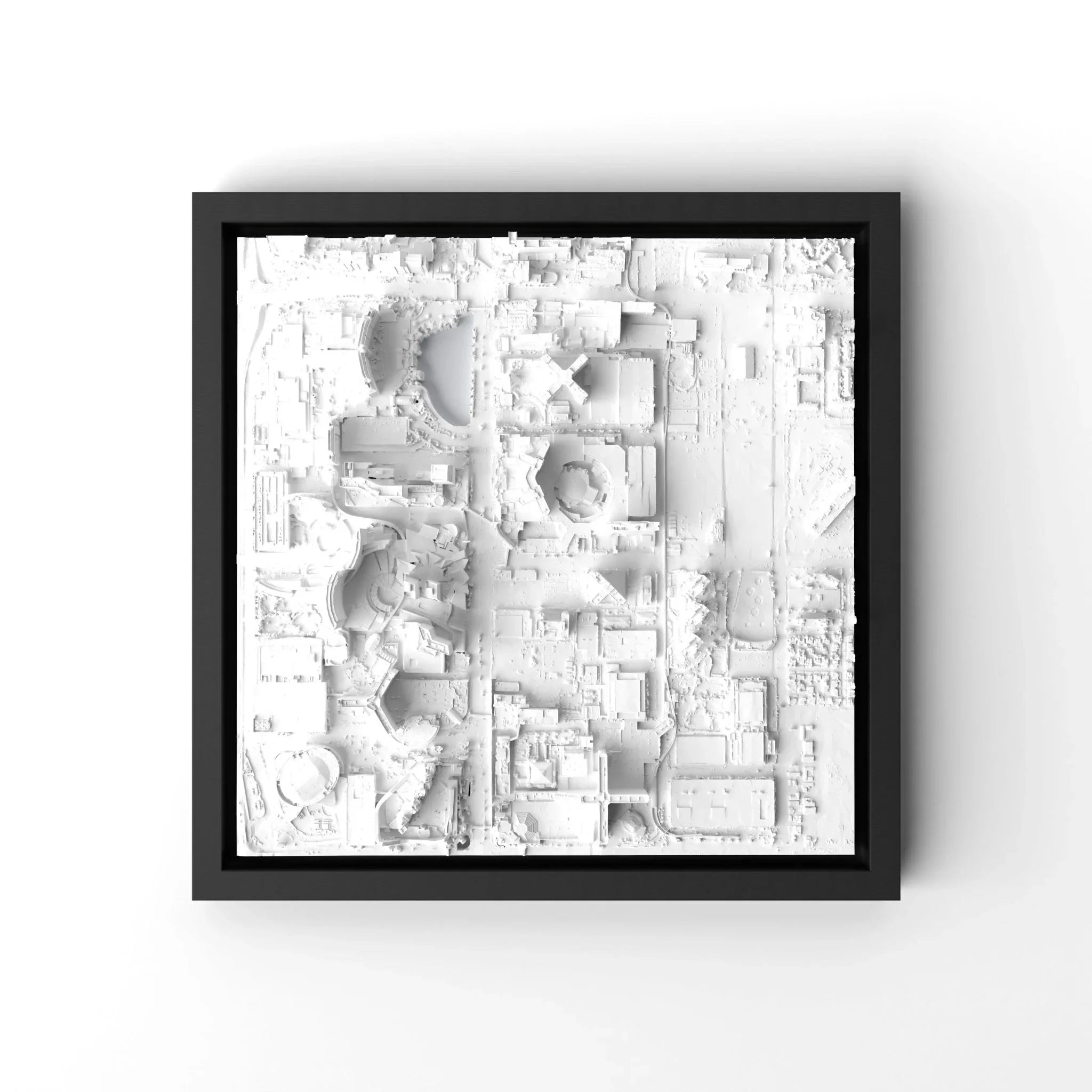 3D gedrucktes Stadtmodell Las Vegas eingerahmt für deine Wand - CraftedCity