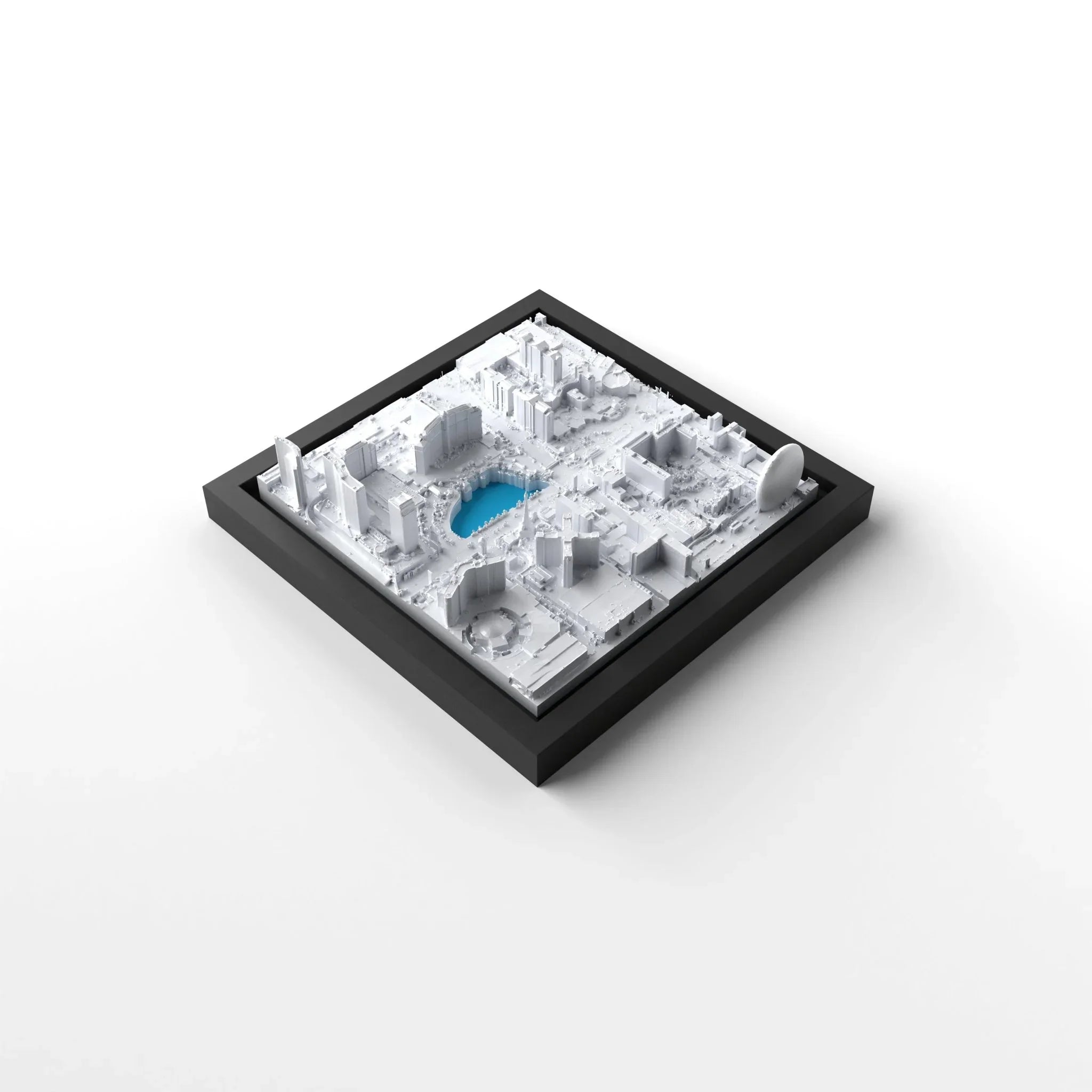 3D gedrucktes Stadtmodell Las Vegas eingerahmt für deine Wand - CraftedCity