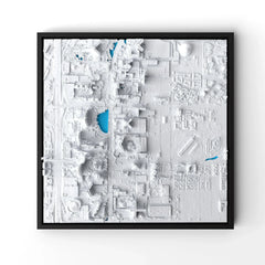 3D gedrucktes Stadtmodell Las Vegas eingerahmt für deine Wand - CraftedCity