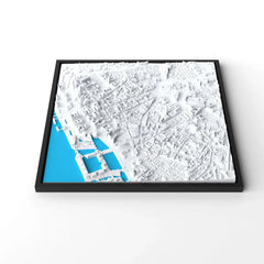 3D gedrucktes Stadtmodell Liverpool eingerahmt für deine Wand - CraftedCity