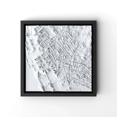 3D gedrucktes Stadtmodell Liverpool eingerahmt für deine Wand - CraftedCity
