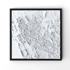 3D gedrucktes Stadtmodell Liverpool eingerahmt für deine Wand - CraftedCity