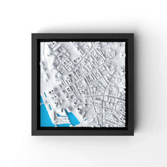 3D gedrucktes Stadtmodell Liverpool eingerahmt für deine Wand - CraftedCity