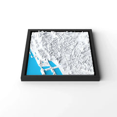 3D gedrucktes Stadtmodell Liverpool eingerahmt für deine Wand - CraftedCity