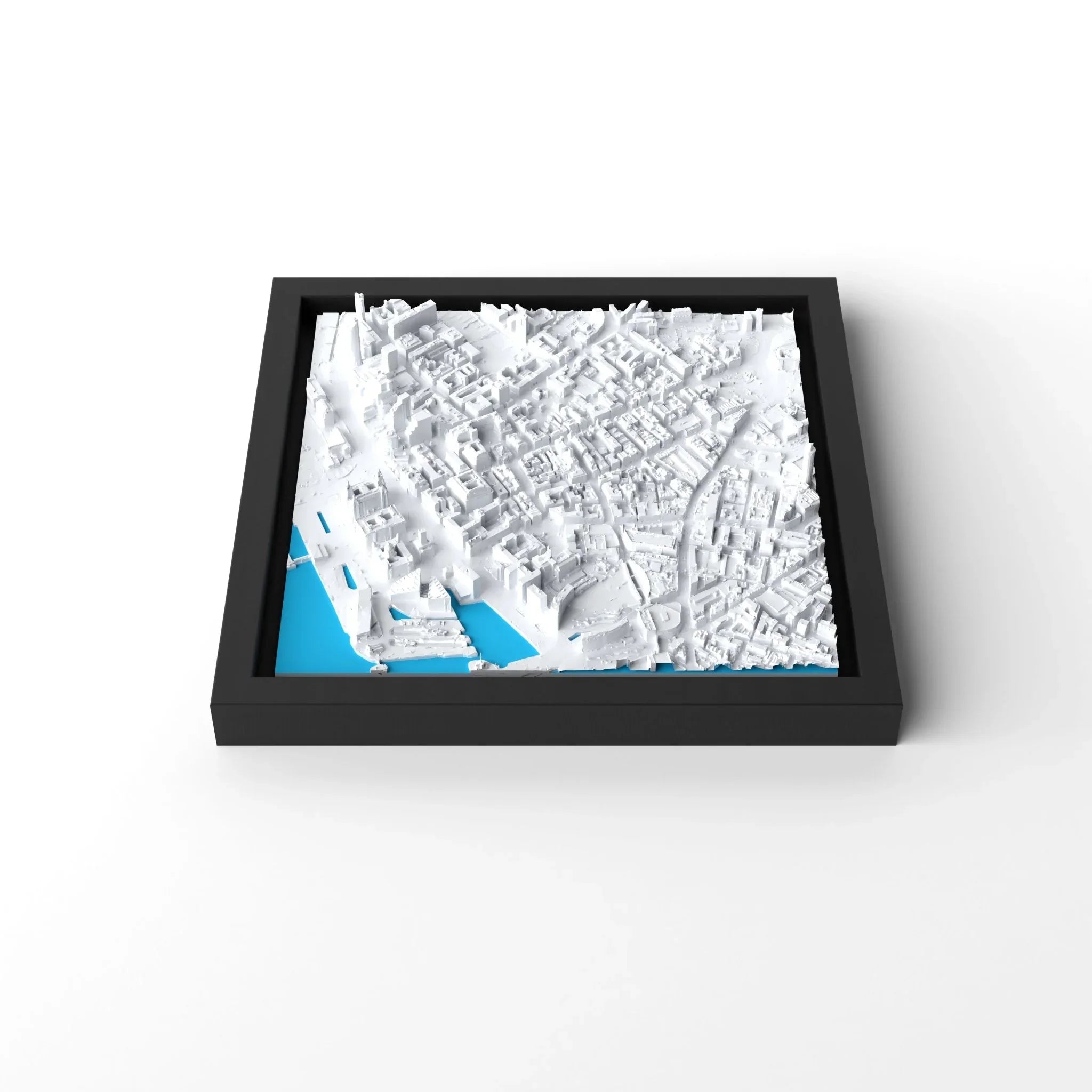 3D gedrucktes Stadtmodell Liverpool eingerahmt für deine Wand - CraftedCity