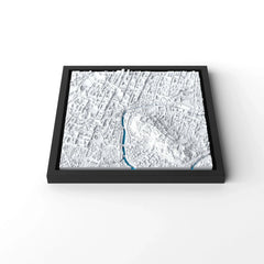 3D gedrucktes Stadtmodell Ljubljana eingerahmt für deine Wand - CraftedCity