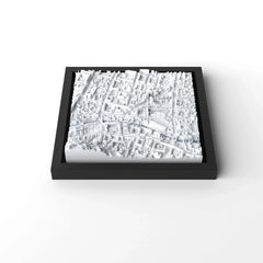 3D gedrucktes Stadtmodell Ljubljana eingerahmt für deine Wand - CraftedCity