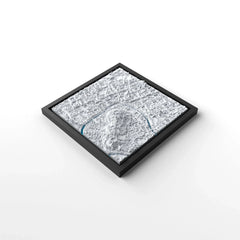 3D gedrucktes Stadtmodell Ljubljana eingerahmt für deine Wand - CraftedCity