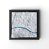 3D gedrucktes Stadtmodell Ljubljana eingerahmt für deine Wand - CraftedCity