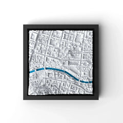 3D gedrucktes Stadtmodell Ljubljana eingerahmt für deine Wand - CraftedCity