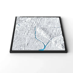 3D gedrucktes Stadtmodell Ljubljana eingerahmt für deine Wand - CraftedCity