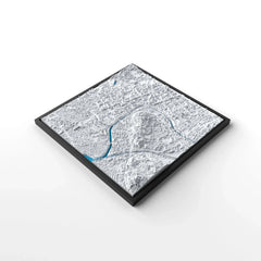 3D gedrucktes Stadtmodell Ljubljana eingerahmt für deine Wand - CraftedCity