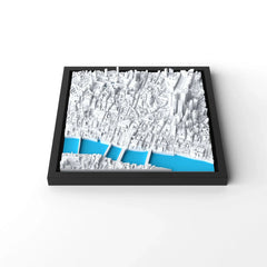 3D gedrucktes Stadtmodell London (City) eingerahmt für deine Wand - CraftedCity