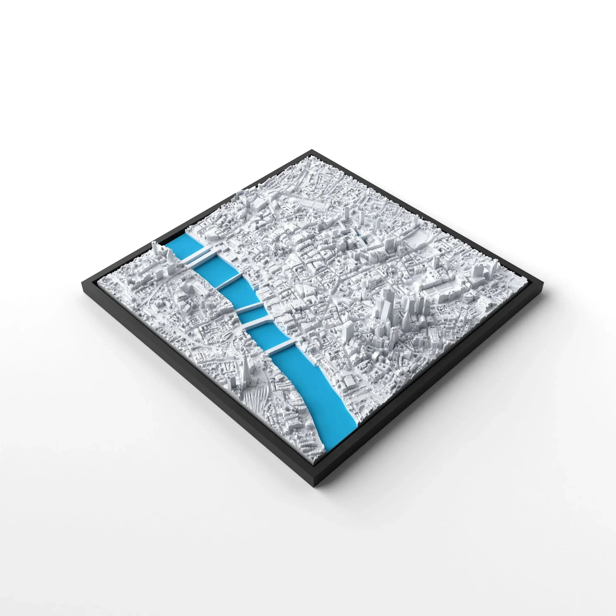 3D gedrucktes Stadtmodell London (City) eingerahmt für deine Wand - CraftedCity