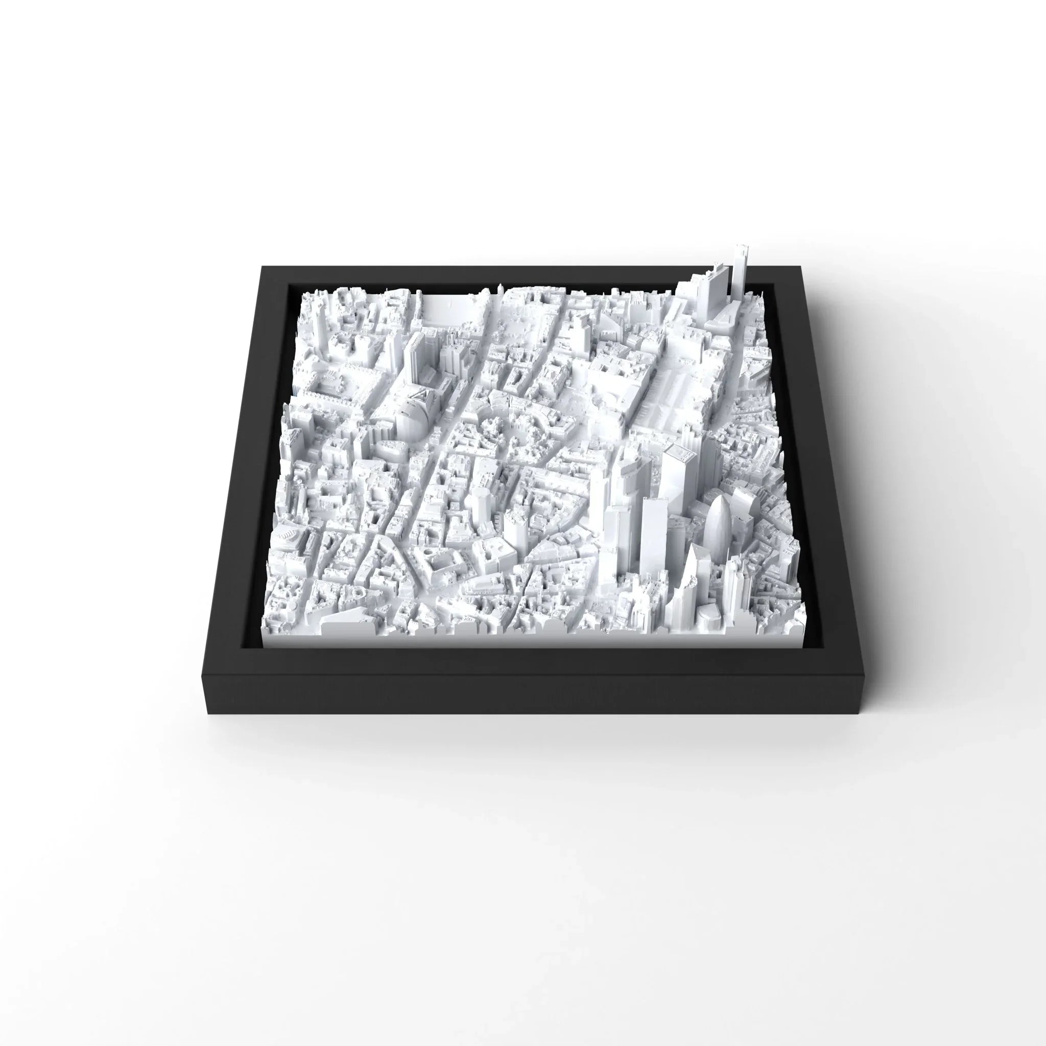 3D gedrucktes Stadtmodell London (City) eingerahmt für deine Wand - CraftedCity