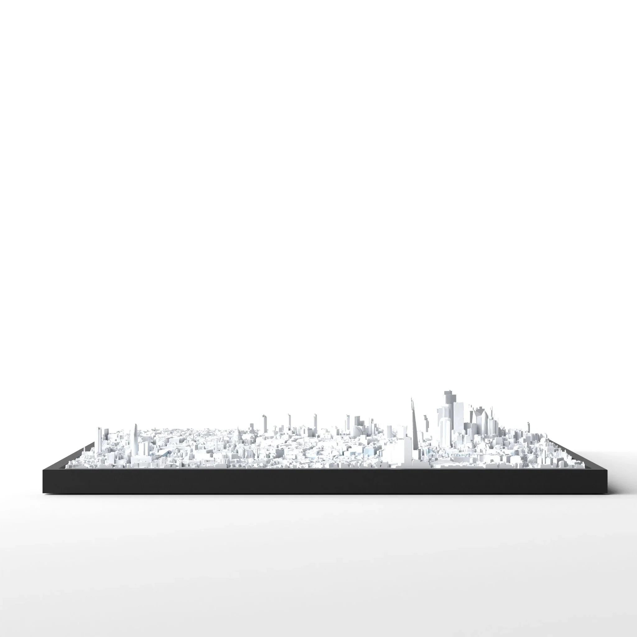 3D gedrucktes Stadtmodell London (City) eingerahmt für deine Wand - CraftedCity