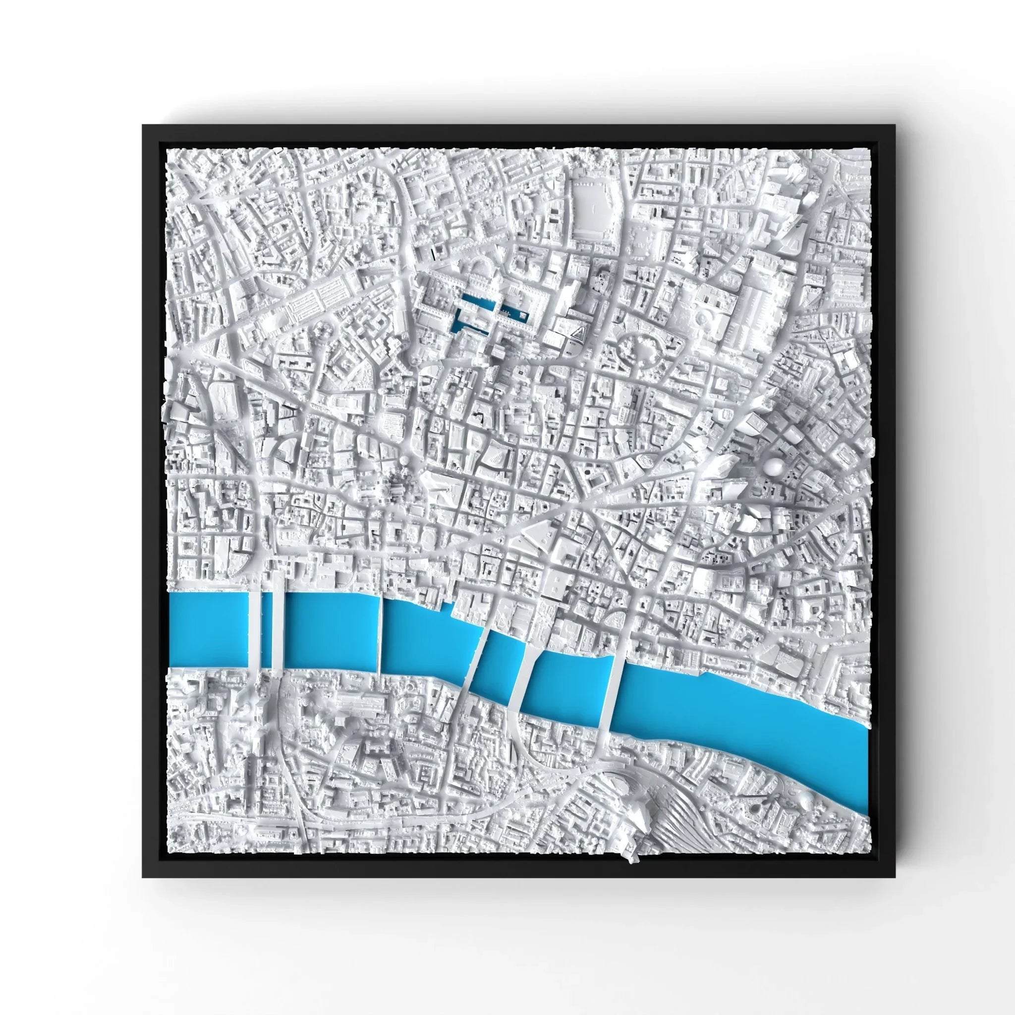 3D gedrucktes Stadtmodell London (City) eingerahmt für deine Wand - CraftedCity